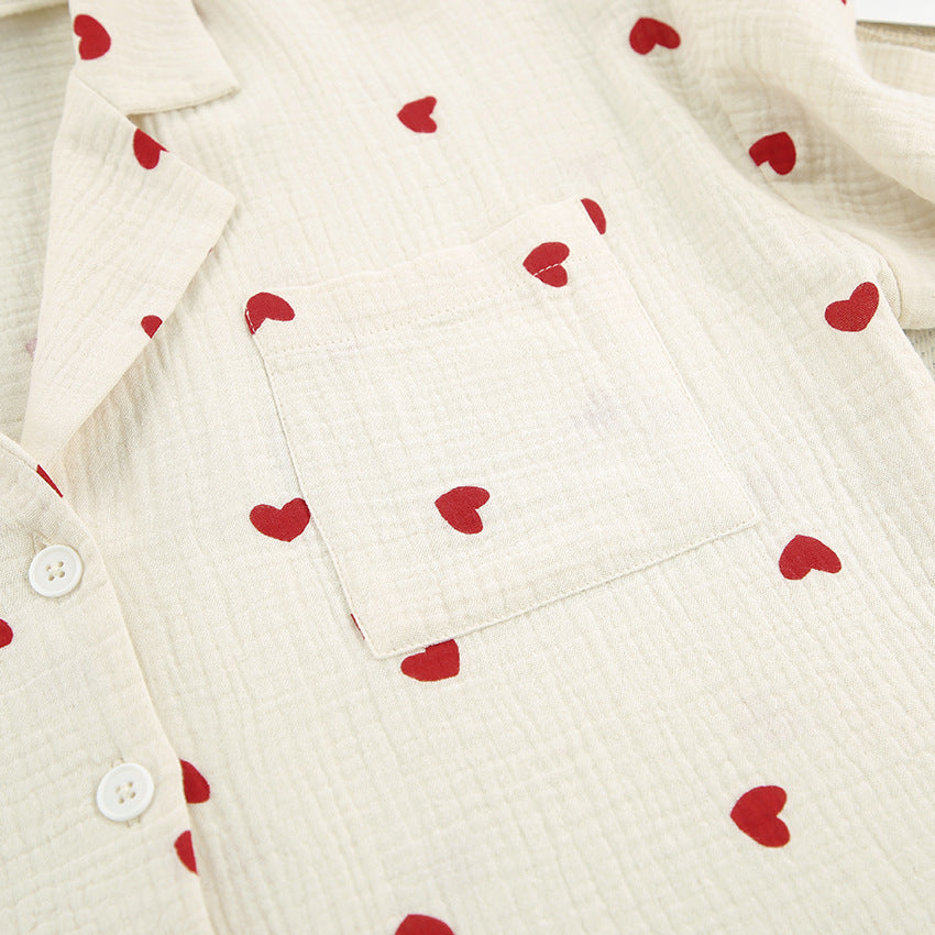 Valentine Heart Print Pajama Set