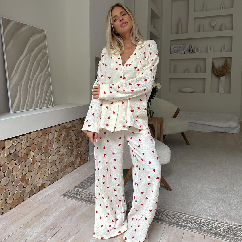 Valentine Heart Print Pajama Set