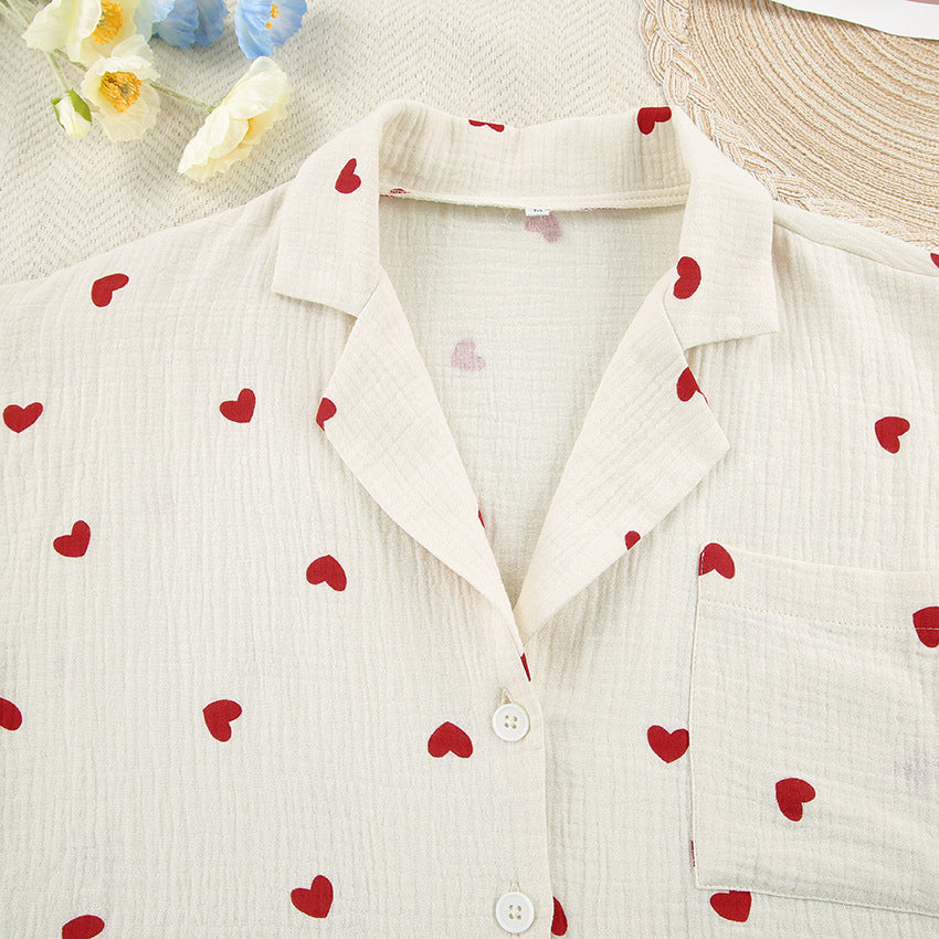 Valentine Heart Print Pajama Set