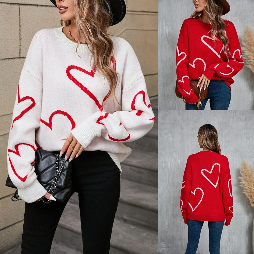 Valentine Heart Contrast Sweater