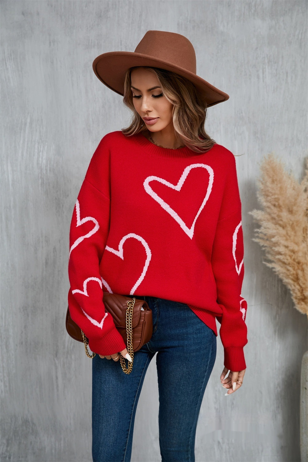 Valentine Heart Contrast Sweater